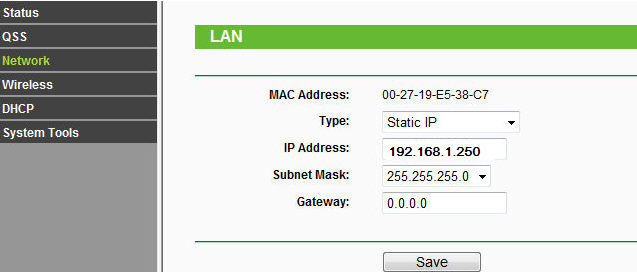 -se que o endereço de IP do Repetidor é diferente do Roteador Raiz para evitar conflito de IP / Seu Tutorial