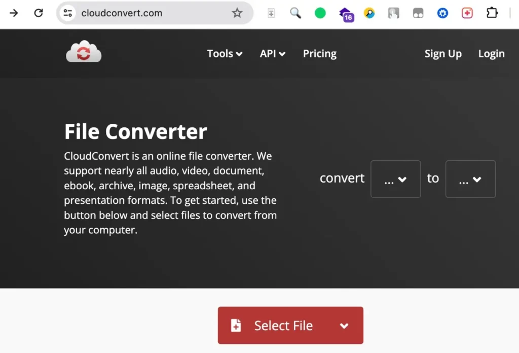 Como converter imagens em WebP gratuitamente / Seu Tutorial / Cloud Converter