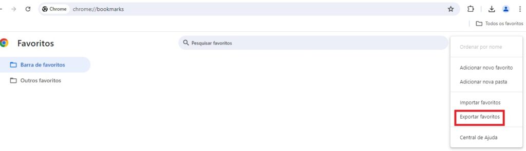 Exportar favoritos do Google Chrome / Seu Tutorial