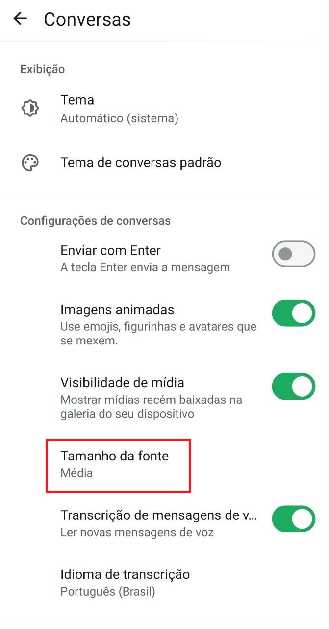 Alterar tamanho da fonte no WhatsApp / Seu Tutorial