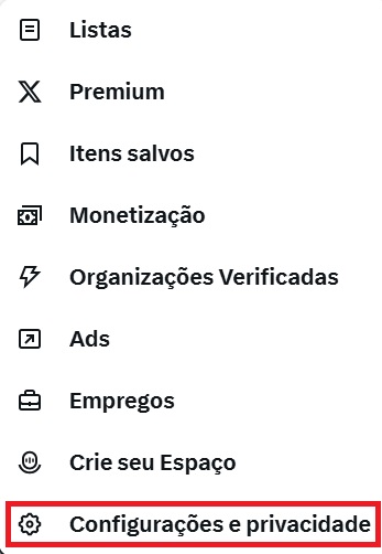 Configurações e privacidade no X / Twitter / Seu Tutorial