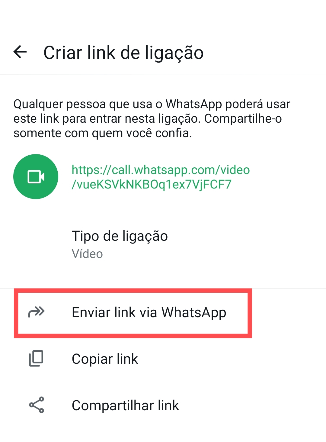 Como enviar link de ligação pelo WhatsApp / Seu Tutorial