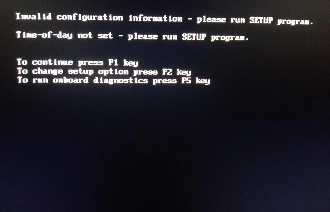 Invalid configuration information - please run SETUP program / Seu Tutorial
