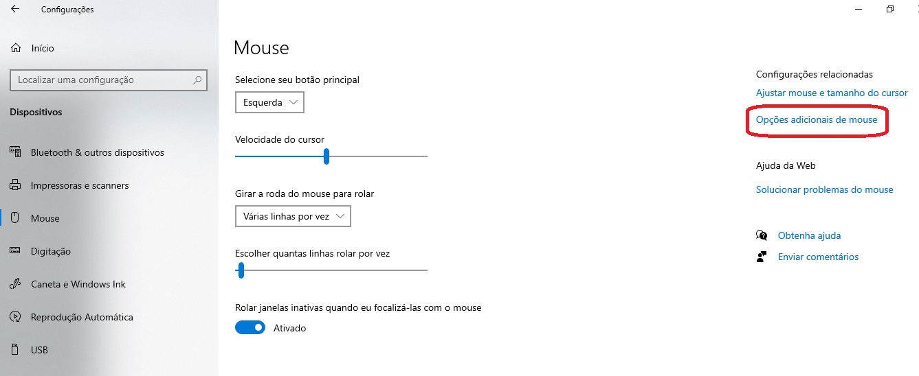 Opções Adicionais de Mouse / Seu Tutorial
