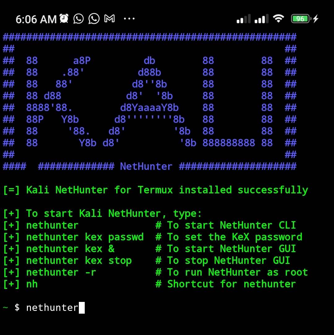 Inicie o Kali NetHunter / Seu Tutorial