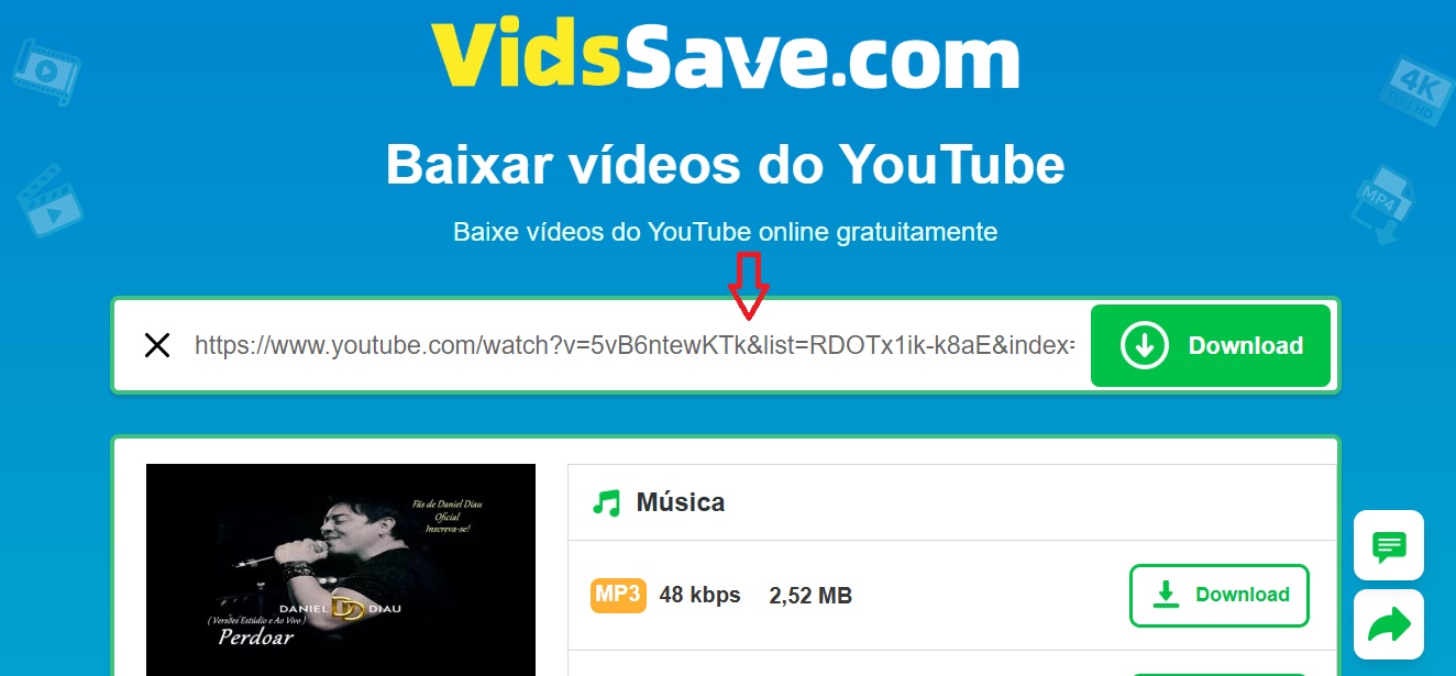 VidsSave / YouTube para MP3 / Seu Tutorial
