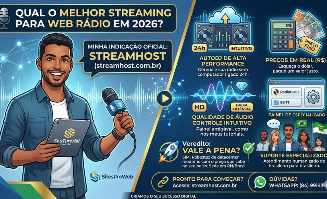 Qual o Melhor Streaming para Web Rádio em 2026 / Seu Tutorial